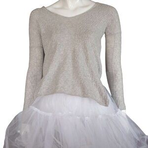 COPY - Babaton with linen grey vneck texture jumper sweater size XS